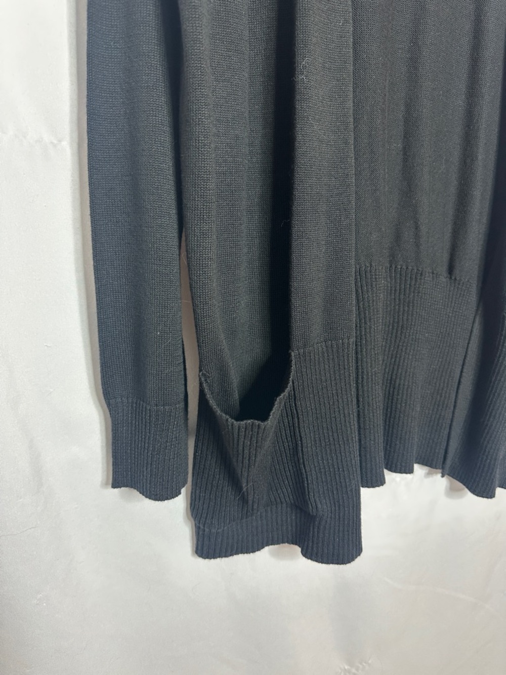 NWT Laura Scott Black Open-Front Cardigan with Pockets - Picture 2 of 6